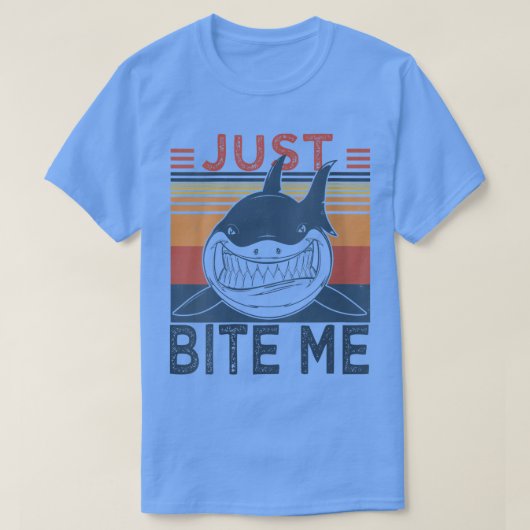 Dames Just Bite MeGrappige Vissen Cool Haai VNeck  T-shirt (Design voorkant)