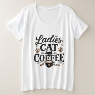 Dames Kat Koffie T-shirt – Cute Kat Liefhebber Cad