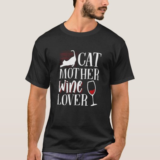 Dames Kat moeder wijn T-shirt (Voorkant)