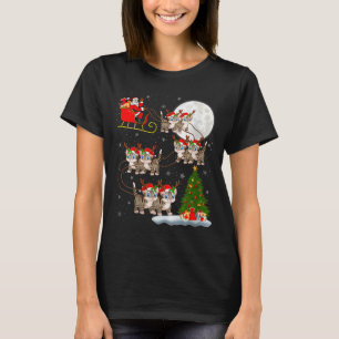 Dames Katten Kerstman Slede Vliegend Grappig Magis T-shirt