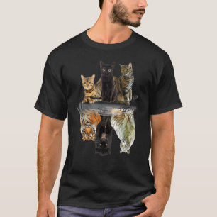 Dames Katten Reflectie Tijger Vrienden  Schattig   T-shirt