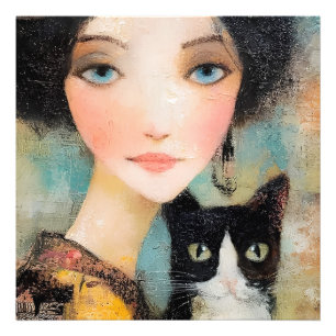 Dames & Katten – Vintage Portretcollectie 1 Foto Afdruk