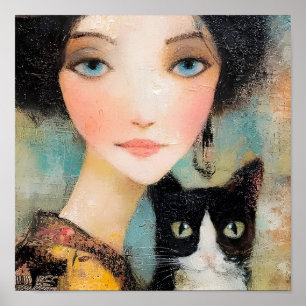 Dames & Katten – Vintage Portretcollectie 1 Poster