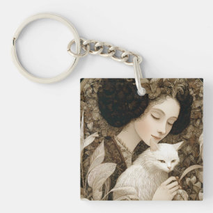 Dames & Katten – Vintage Portretcollectie 1 Sleutelhanger