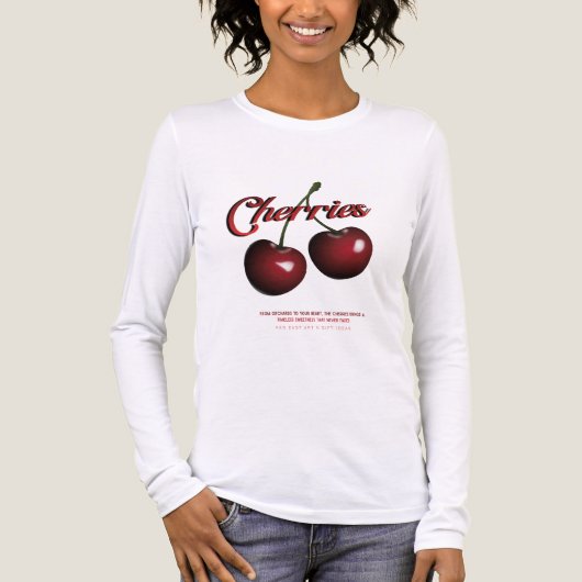 Dames Kersen T-shirt met lange mouwen (Voorkant volledig)
