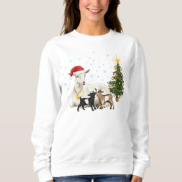 Dames Kerst Geit Sweatshirt Vreedzaam Boerenleven