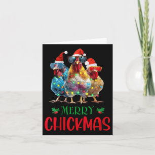 Dames Kerst Kip Ornament Lichtjes Kippenboerderij Kaart