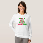 Dames kerst lange mouw T-shirt (Voorkant volledig)