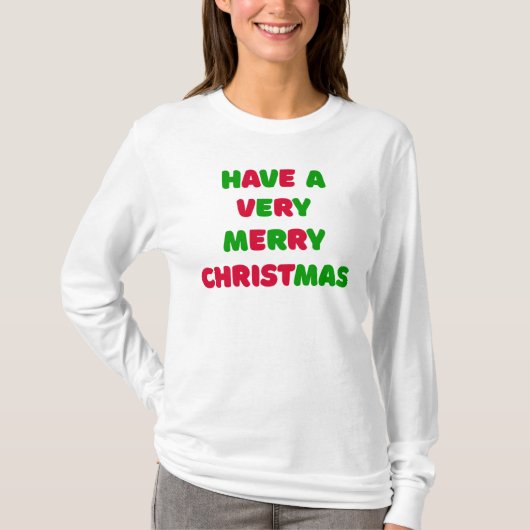 Dames kerst lange mouw T-shirt (Voorkant)