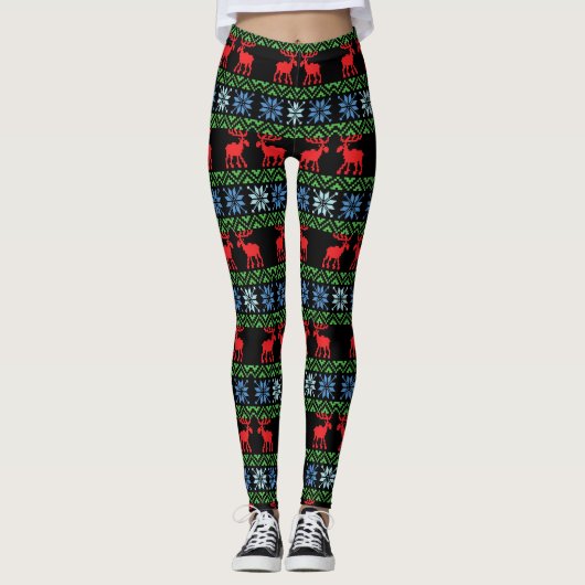 Dames Kerst Leggings (Voorkant)