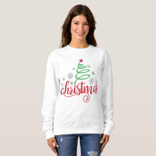 Dames kerst sweatshirt Eenvoudige kerstboom