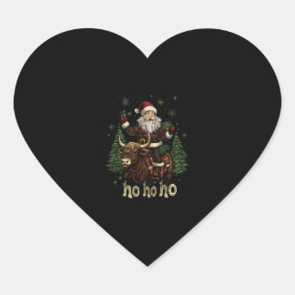 Dames Kerstboomverlichting Kerstman rijdt op Schot Hart Sticker