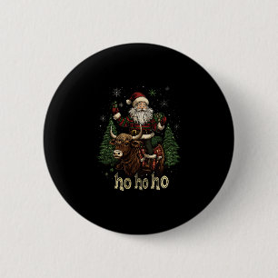 Dames Kerstboomverlichting Kerstman rijdt op Schot Ronde Button 5,7 Cm