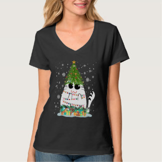 Dames Kerstkat Kerstboom Grafische elementen  5 T-shirt
