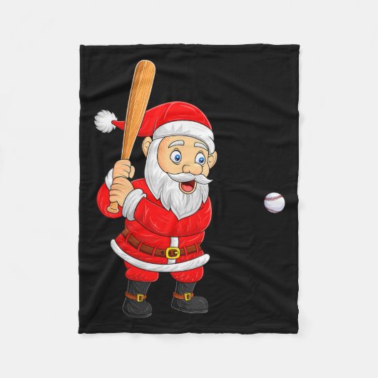 Dames Kerstman Santa die honkbal speelt Kerstmis g Fleece Deken (Voorkant)
