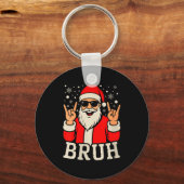 Dames Kerstmis Bruh Meme Grappige Kerstman Tiener Sleutelhanger (Voorkant)