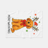 Dames Kerstmis Goudendoodle Hond Kerstmis An Fleece Deken (Voorkant (Horizontaal))