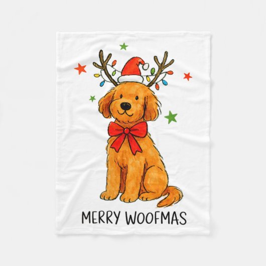 Dames Kerstmis Goudendoodle Hond Kerstmis An Fleece Deken (Voorkant)