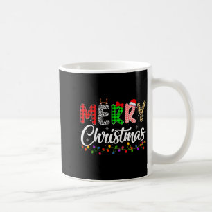 Dames Kerstmis Lichten Kerstman Familie Kerst Pak Koffiemok
