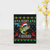 Dames Kerstmis Vis K Vissen Grappig Lelijk Kerstfe Kaart (Gele Bloem)