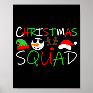 Dames Kerstploeg Rendier Elf Santa Sneeuwman Poster
