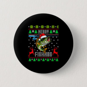 Dames Kerstvis B Vis Vissen Grappige Lelijke Kerst Ronde Button 5,7 Cm
