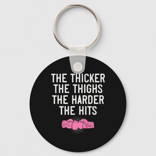 Dames kickboksenshirt dikkere dijen grappig F Sleutelhanger (Voorkant)