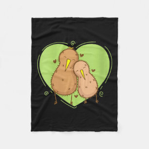 Dames Kiwi vogel is verliefd Kiwi Fruit Dier Fleece Deken