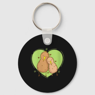 Dames Kiwi-vogel is verliefd Kiwi-fruit Dier Sleutelhanger