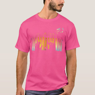 Dames Kleurrijk Muziekinstrument Pianist Toetsenbo T-shirt