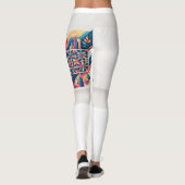 Dames Kleurrijke Abstracte Patroon Leggings (Achterkant)