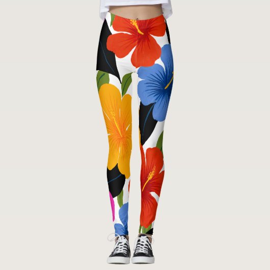 Dames Kleurrijke Patroon Leggings – Levendig (Voorkant)