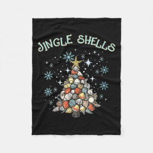 Dames Klinkende Schelpen Kerstboom Sneeuwvlokken C Fleece Deken