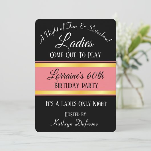 "Dames komen uit het spel" Birthday Kaart (Staand voorkant)