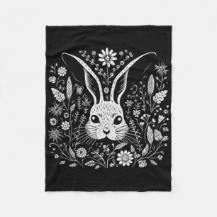 Dames Konijn Bloemrijke Cottagecore Bloemen Eenvou Fleece Deken