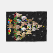 Dames Konijn Kerstboom Sneeuw Grappig Konijn Kerst Fleece Deken (Voorkant (Horizontaal))