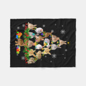 Dames Konijn Kerstboom Sneeuw Grappig Konijn Kerst Fleece Deken (Voorkant (Horizontaal))