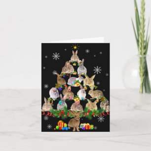 Dames Konijn Kerstboom Sneeuw Grappig Konijn Kerst Kaart