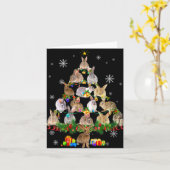 Dames Konijn Kerstboom Sneeuw Grappig Konijn Kerst Kaart (Gele Bloem)