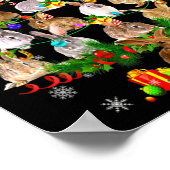 Dames Konijn Kerstboom Sneeuw Grappig Konijn Kerst Poster (Hoek)