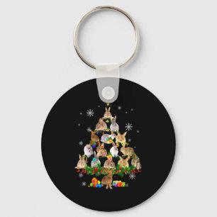 Dames Konijn Kerstboom Sneeuw Grappig Konijn Kerst Sleutelhanger