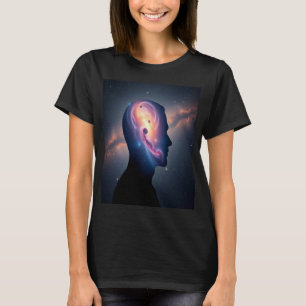 Dames Kosmische Melkweg Silhouet Ruimte Grafisch T-shirt