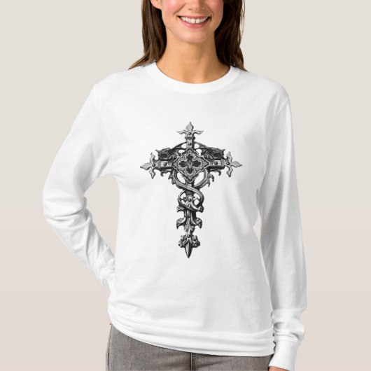 Dames kruis met Wings T-shirt (Voorkant)