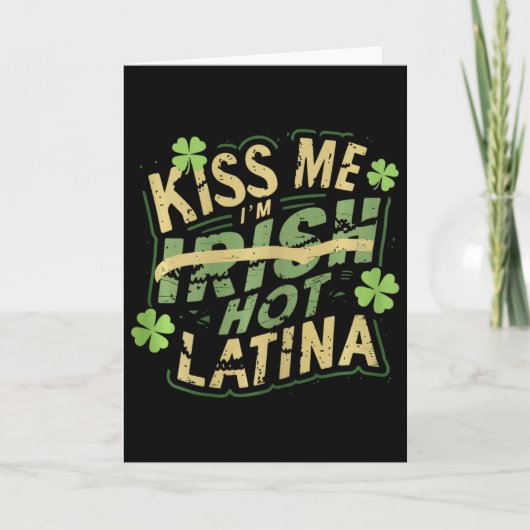 Dames Kus Me Ik Ben Iers Heet Latina Grappig Hispa Kaart (Voorkant)