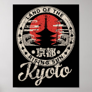 Dames Kyoto Japan Pagode Retro Zon Vintage Kyoto Poster