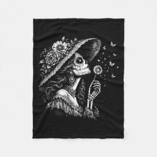 Dames La Catrina die wensen blaast Paardenbloem Fleece Deken