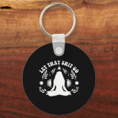 Dames Laat Dat Los Chakra Meditatie Yoga Houding  Sleutelhanger (Voorkant)