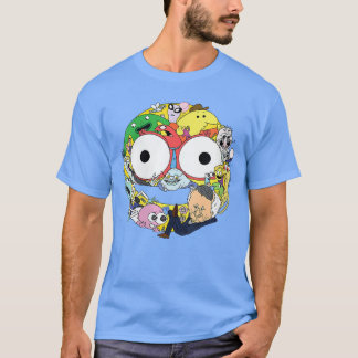Dames Lachende Vrienden Smiley Gezicht Karakter Co T-shirt