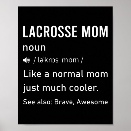 Dames Lacrosse Moeder Definitie Grappige Quote Voo Poster (Voorkant)