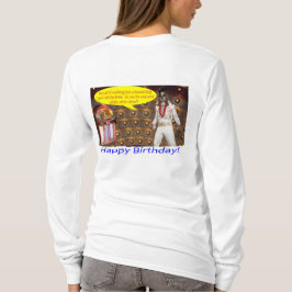 Dames lange mouw tee. Gelukkig verjaardag. elvis/h T-shirt